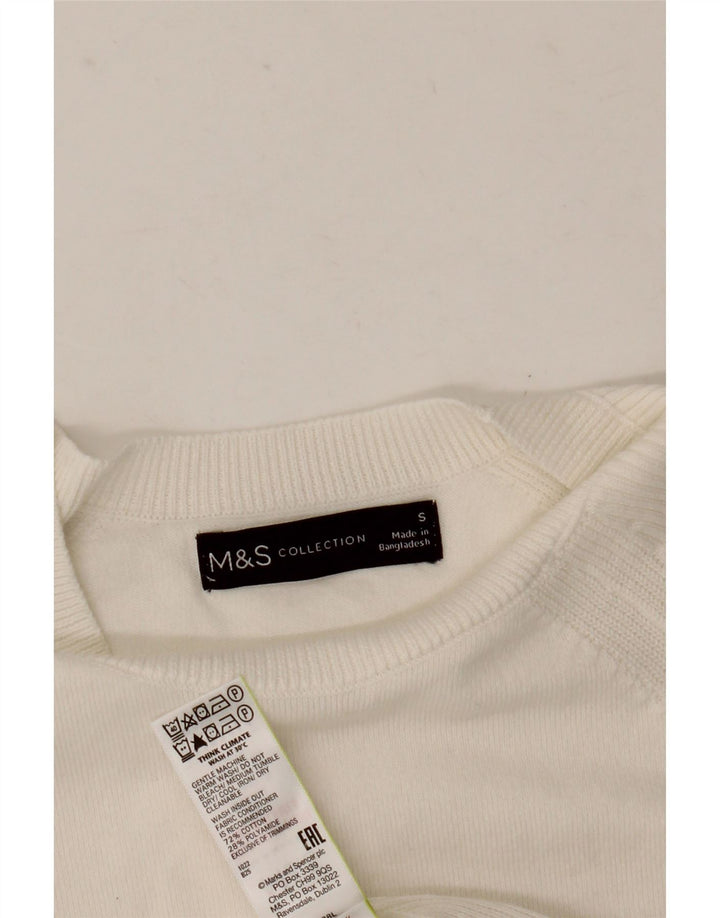 Pulover pentru femei Marks & Spencer cu gât de barcă UK 10 Small White