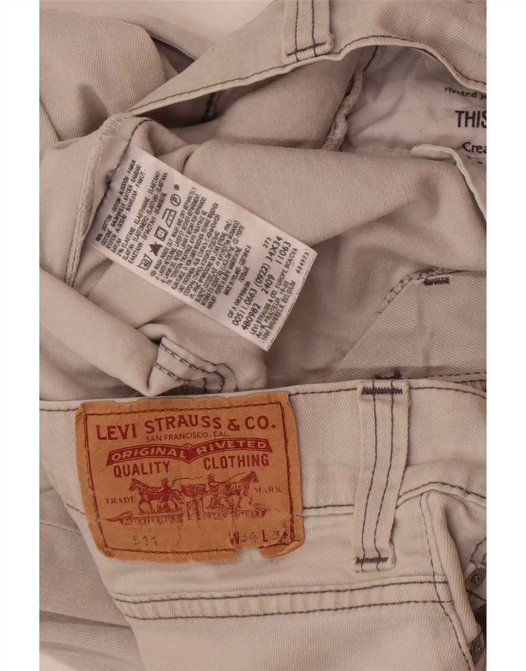 Blugi Levi's 511 Slim pentru bărbați W34 L34 bumbac gri