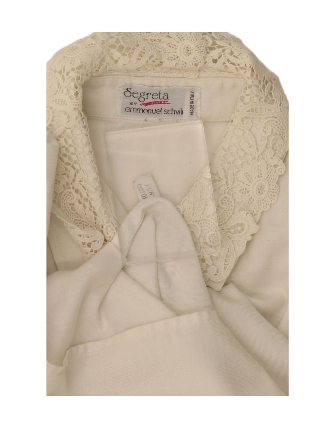 EMMANUEL SCHVILI Womens Shirt UK 16 Large Off White Cotton Vintage Emmanuel Schvili and Second-Hand Emmanuel Schvili from Messina Hembry 
