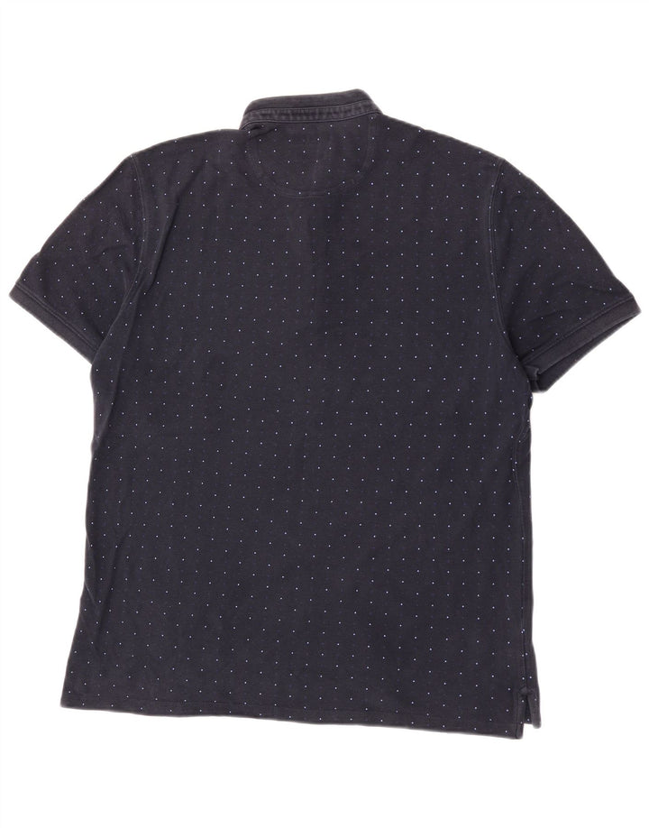 Cămașă polo Massimo Dutti pentru bărbați XL bleumarin cu pete