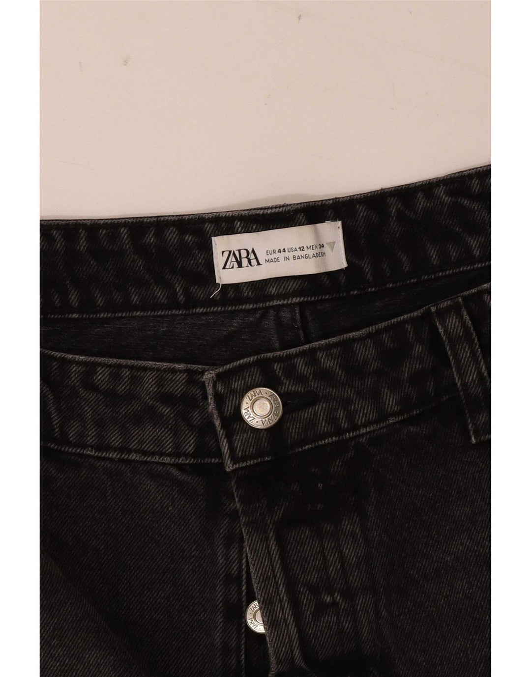 Pantaloni scurți din denim învechit pentru femei Zara EU 44 XL W34 Negru