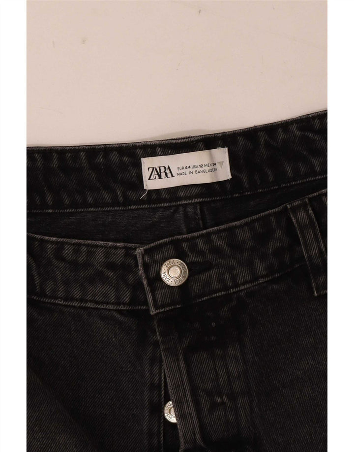 Pantaloni scurți din denim învechit pentru femei Zara EU 44 XL W34 Negru