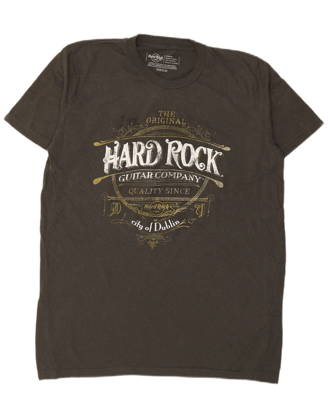 HARD ROCK CAFE Tricou grafic pentru bărbați City of Dublin Top Medium Khaki Bumbac