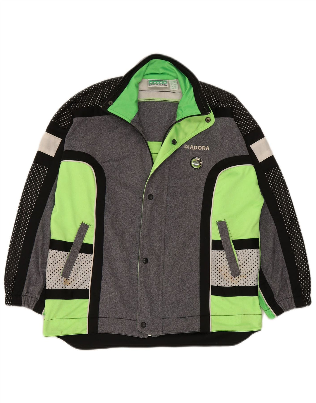 Jachetă de trening Diadora pentru băieți 13-14 ani, gri, poliester color bloc