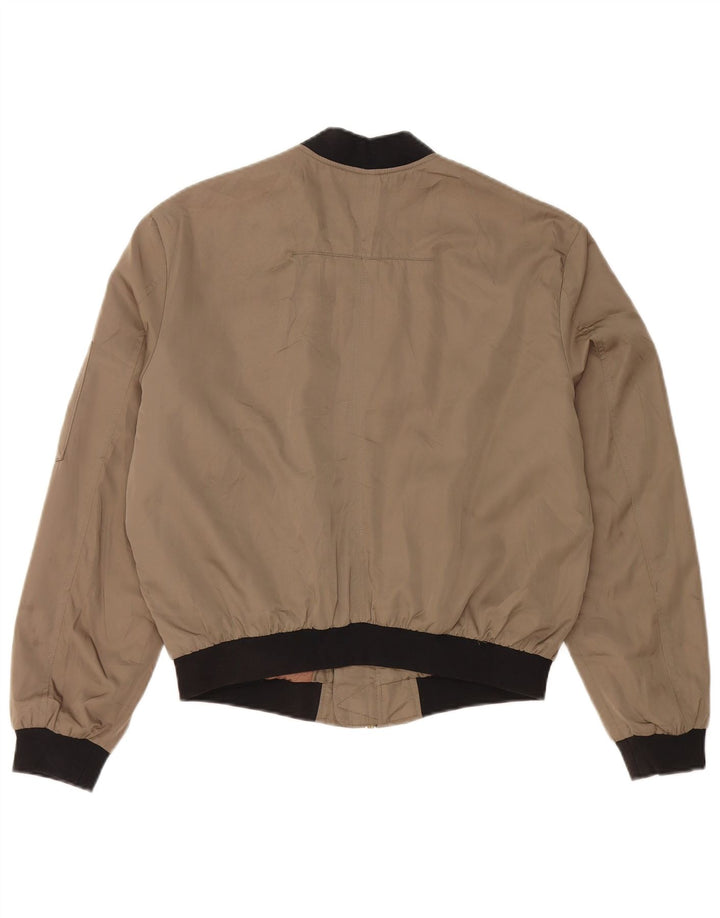 Jachetă bomber supradimensionată pentru femei ZARA UK 10 mic verde bumbac