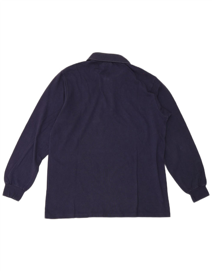 Tricou polo pentru bărbați Lacoste cu mânecă lungă, mărimea 4, albastru bleumarin mediu
