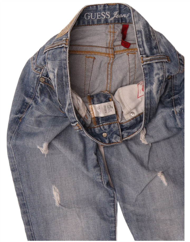Guess Blugi Distressed drepte pentru femei W27 L27 bumbac albastru