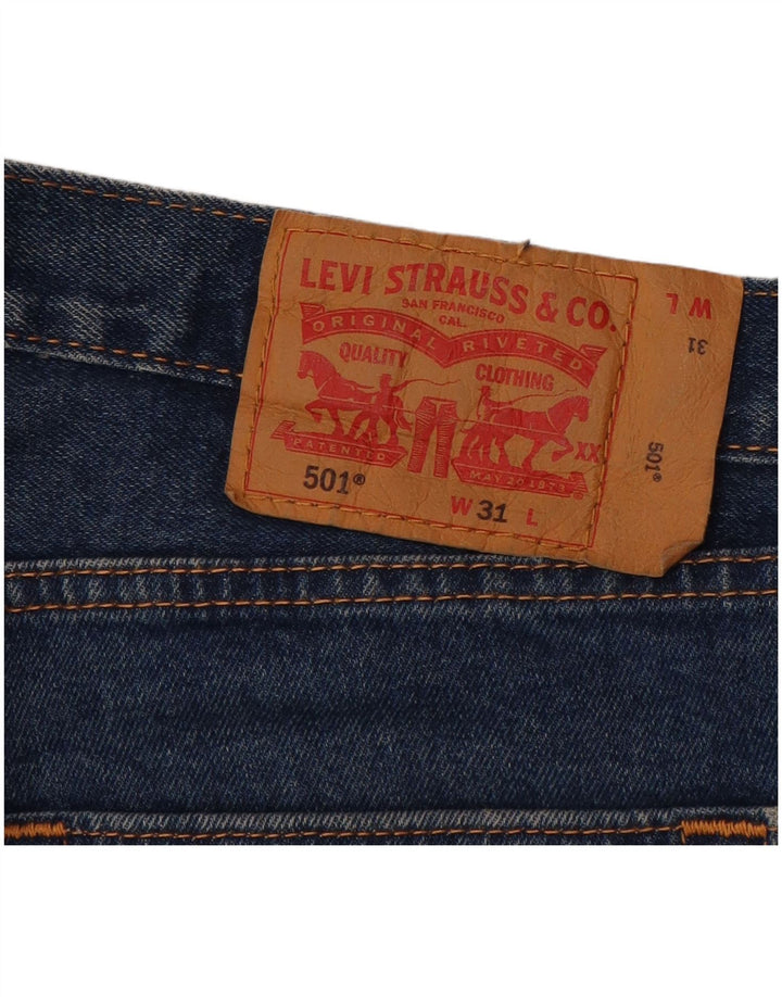 Pantaloni scurți din blugi pentru bărbați LEVI'S 501 W31, bumbac, albastru bleumarin mediu