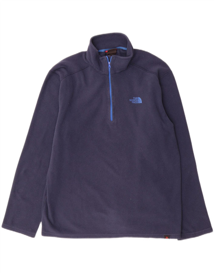 Pulover pentru bărbați THE NORTH FACE, din lână, cu fermoar și gât, poliester mare, albastru