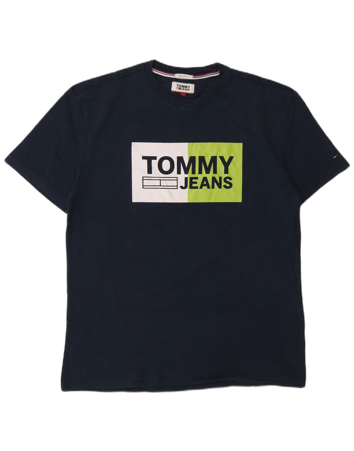 TOMMY HILFIGER Tricou grafic pentru bărbați, cu croiala normală, Top Mediu Bleumarin