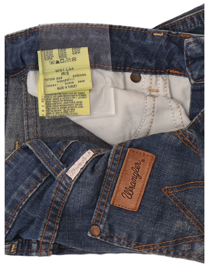 Pantaloni scurți Wrangler Iris Denim W31, bumbac albastru mediu