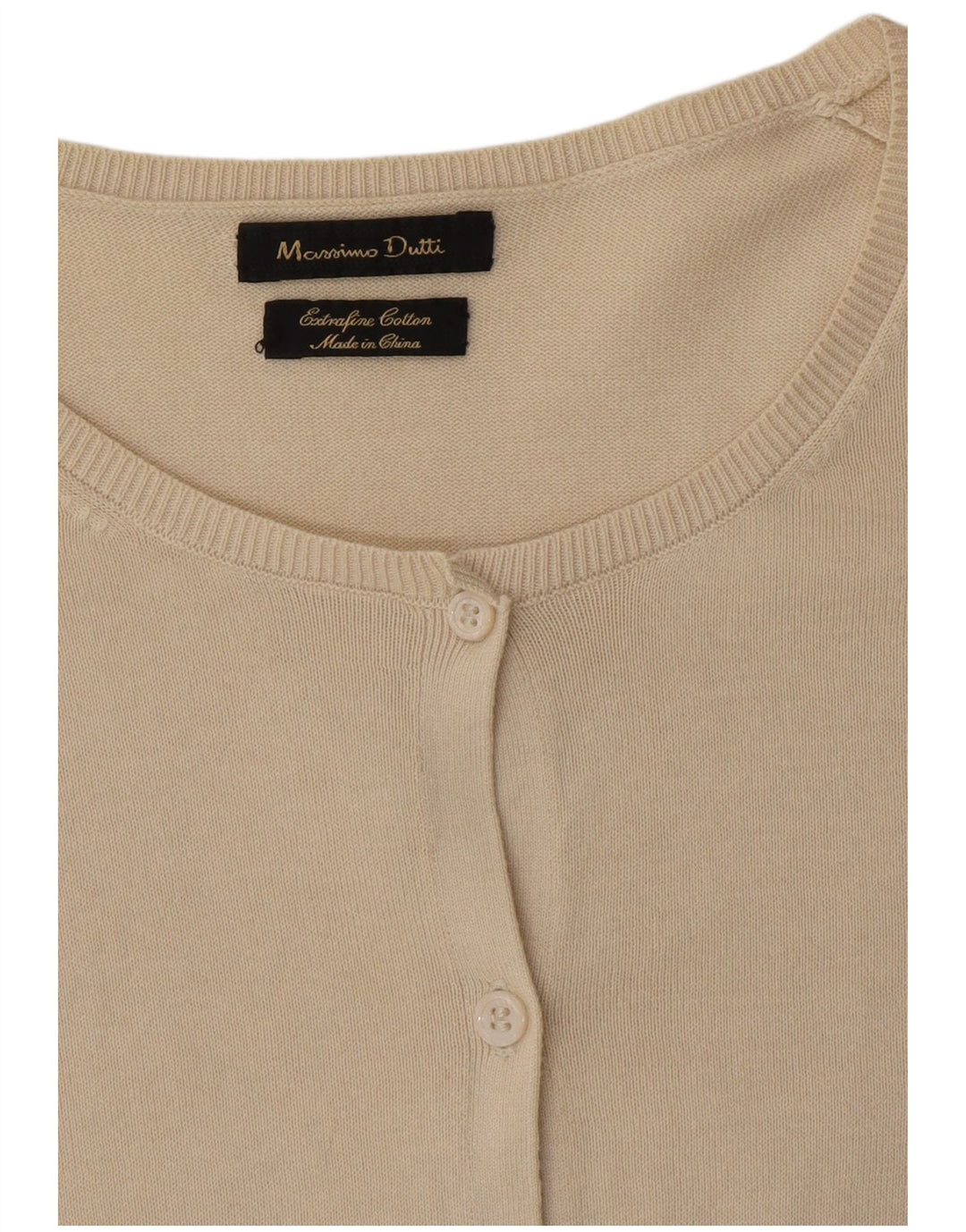 Pulover cardigan pentru femei MASSIMO DUTTI UK 10 mic bumbac alb