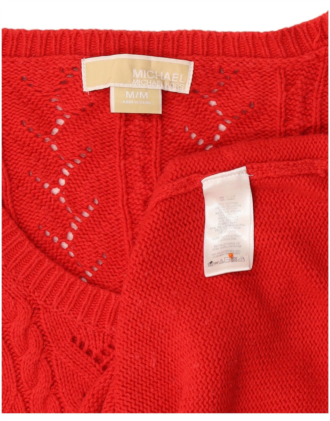 Pulover pentru femei MICHAEL KORS, cu mâneci 3/4, cu gât de barcă, roșu mediu UK 12