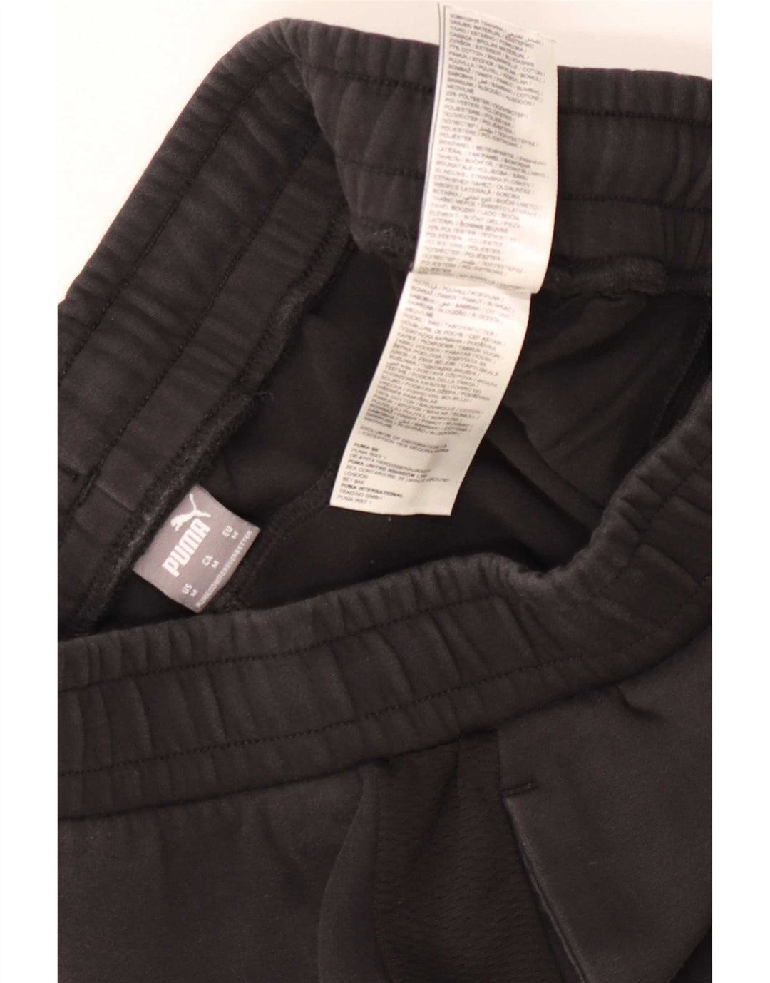 Pantaloni de trening Puma pentru bărbați, bumbac mediu negru