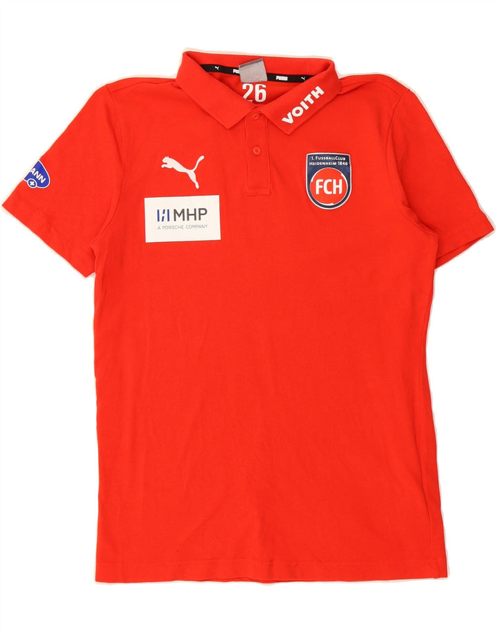 PUMA Mens Graphic Polo Shirt Small Red Cotton Vintage Puma and Second-Hand Puma from Messina Hembry 