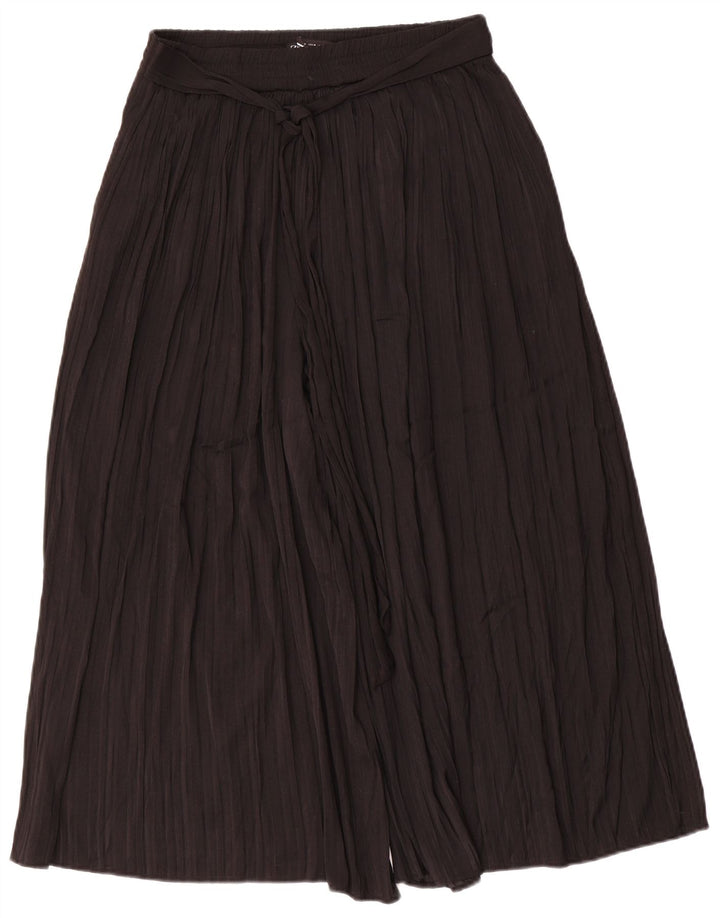 Zara Womens Cullotes Capri Pantaloni Mediu L30 L22 Poliester Negru