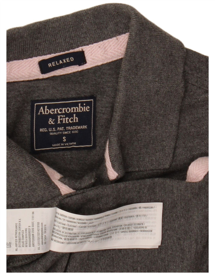 ABERCROMBIE & FITCH Cămașă polo pentru bărbați, bumbac, gri mic