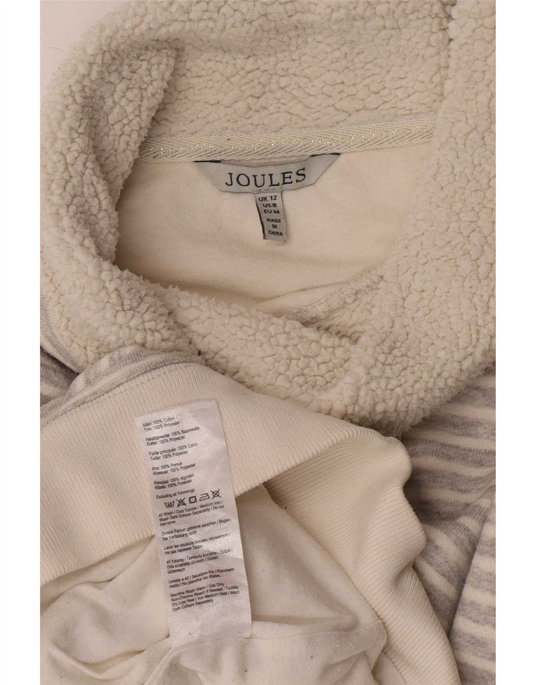 Pulover Jumper pentru femei cu gât rulat Joules UK 12 Medium Grey Pinstripe