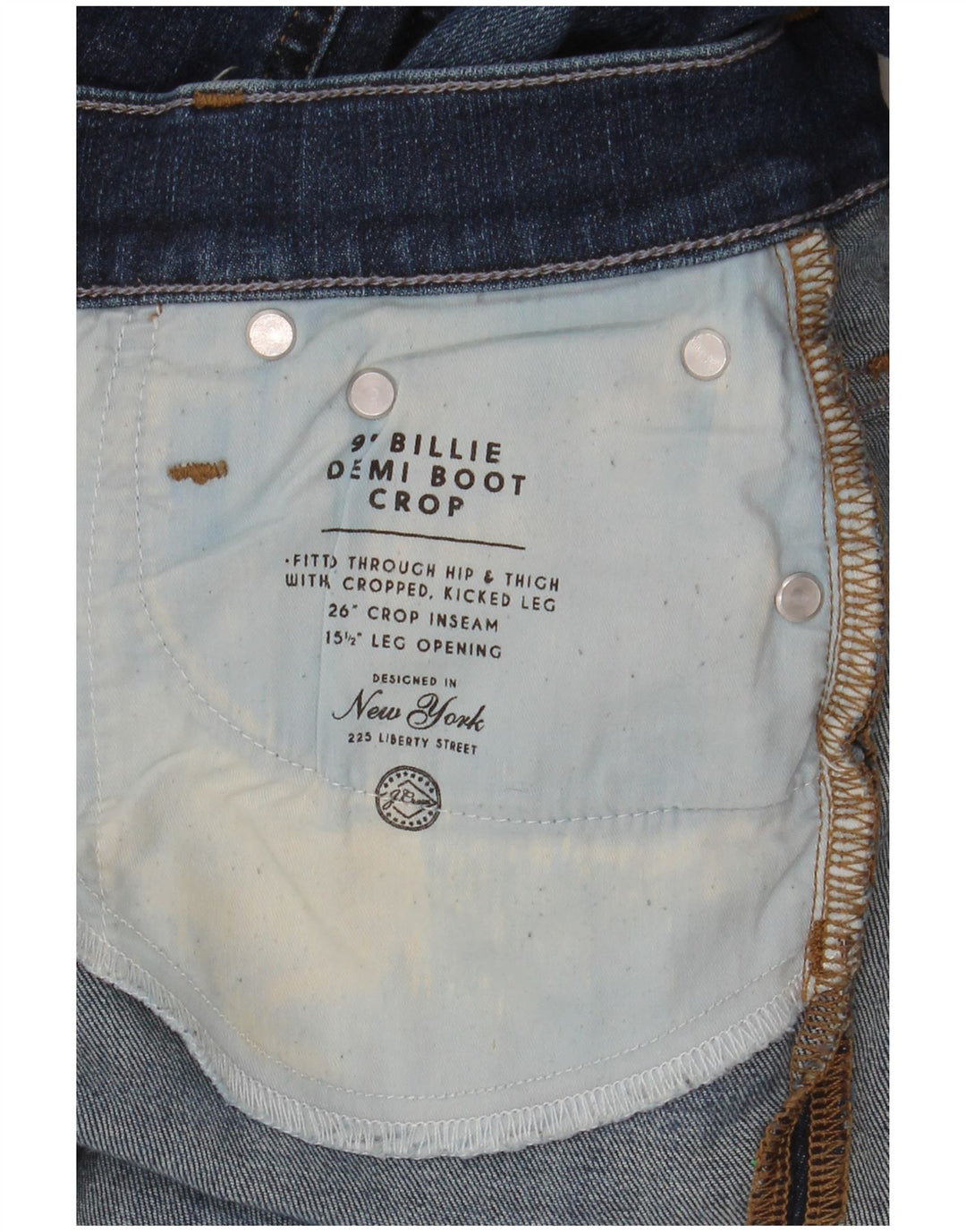 J. CREW Blugi pentru femei Billie Demi Crop Bootcut W26 L25 Blue