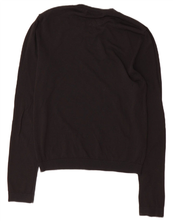 Zara Womens Crew Neck Jumper Sweater UK 10 Small Black