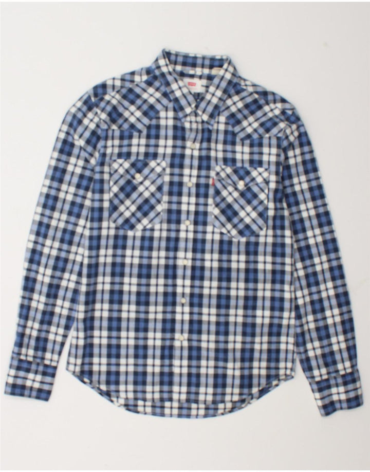 Cămașă Levi's pentru bărbați din bumbac cu carouri mici, albastre