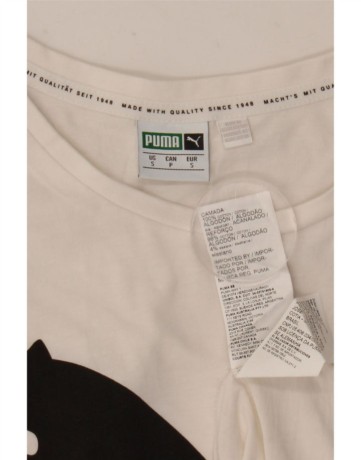 Tricou grafic Puma pentru bărbați Top mic, alb, bumbac
