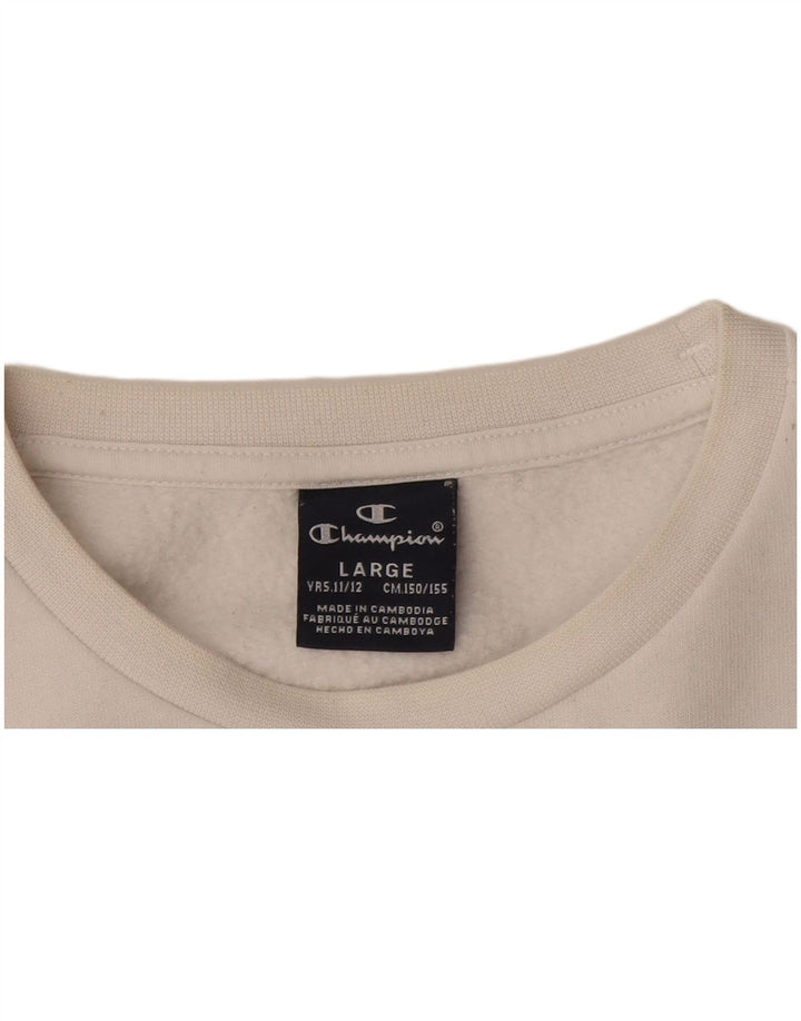 Pulover cu grafic pentru băieți CHAMPION Pulover 11-12 ani mare alb