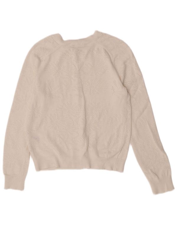 Crew Clothing Pulover cardigan pentru femei UK 10 Bumbac alb mic