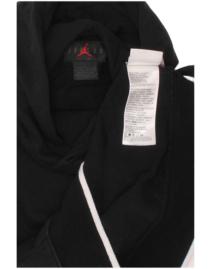 JORDAN Pulover cu glugă grafic pentru băieți 12-13 ani, mare, negru, bumbac