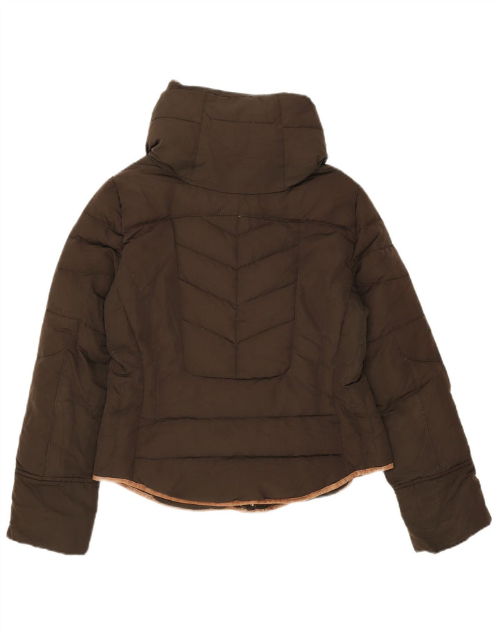 Jachetă căptușită cu glugă pentru femei Zara UK 14 Medium Khaki