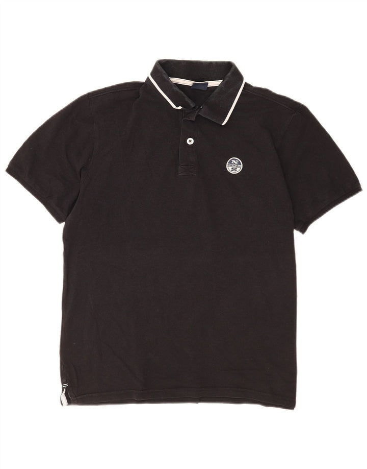 Tricou polo pentru bărbați North Sails, bumbac negru mic