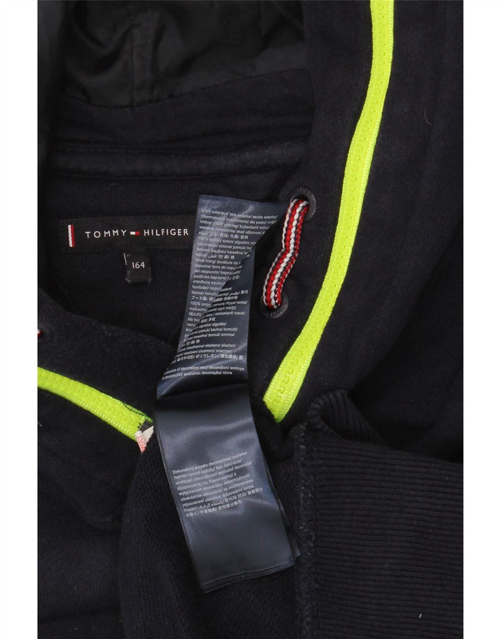 Pulover cu glugă Tommy Hilfiger pentru băieți 13-14 ani Poliester bleumarin
