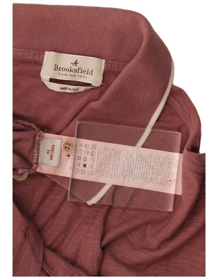 Cămașă polo Brooksfield pentru bărbați IT 52 Large Maroon Cotton Classic