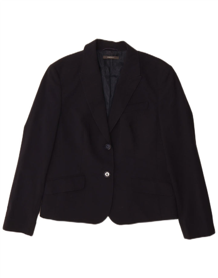 Sacou blazer pentru femei Esprit cu 2 nasturi UK 16 mare, albastru bleumarin, poliester