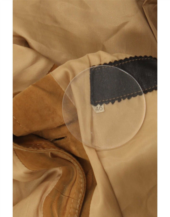 Vintage Bomber de piele intoarsa pentru femei IT 46 Large Brown