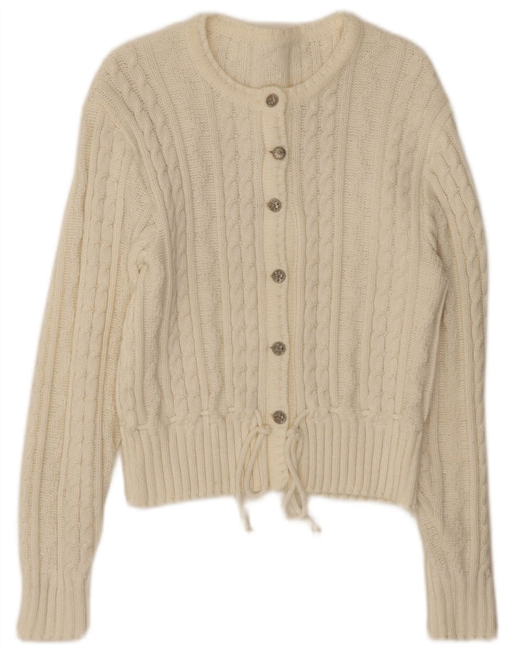 Pulover cardigan vintage pentru femei UK 10 Small White