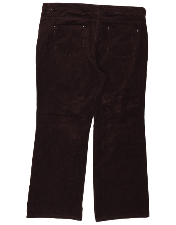 Pantaloni drepti din velur pentru femei Marks & Spencer UK 22 3XL W42 L31 maro