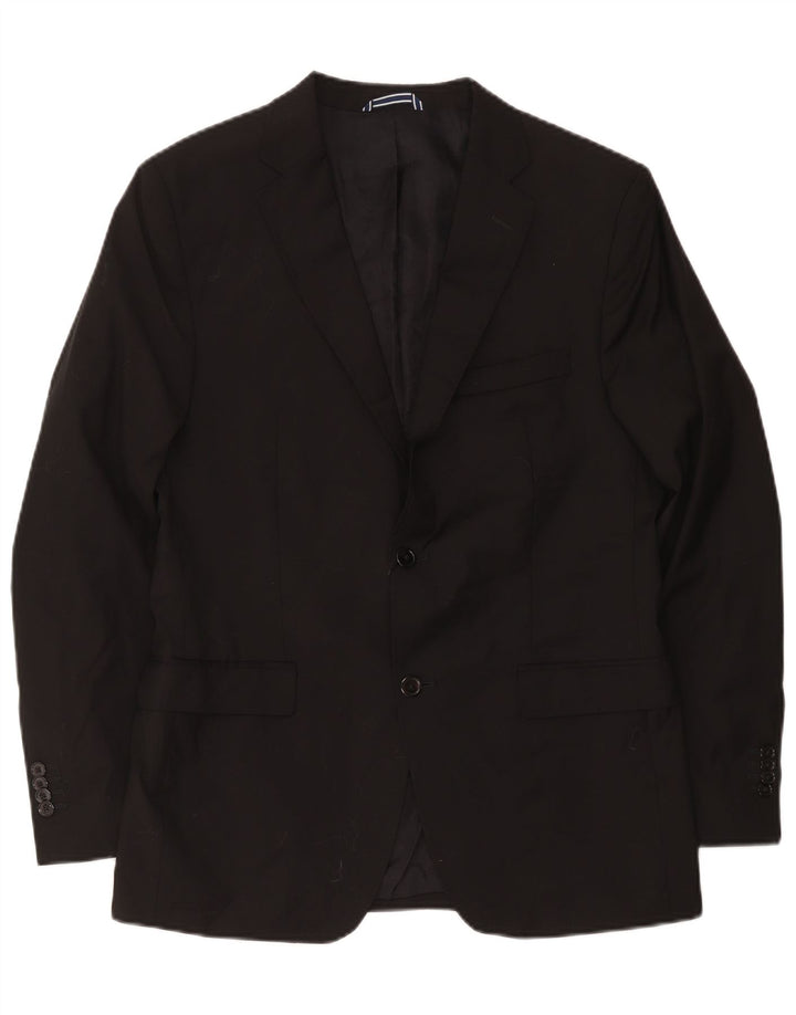 Massimo Dutti Jachetă pentru bărbați cu 2 nasturi EU 54 XL Lână neagră