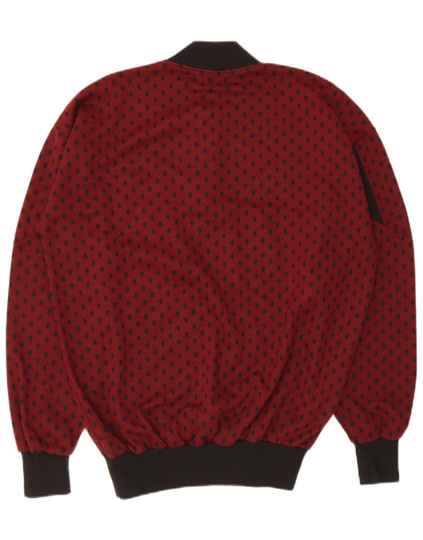 Pulover vintage pentru bărbați cu gât roșu UK 46 2XL Maroon Spotted