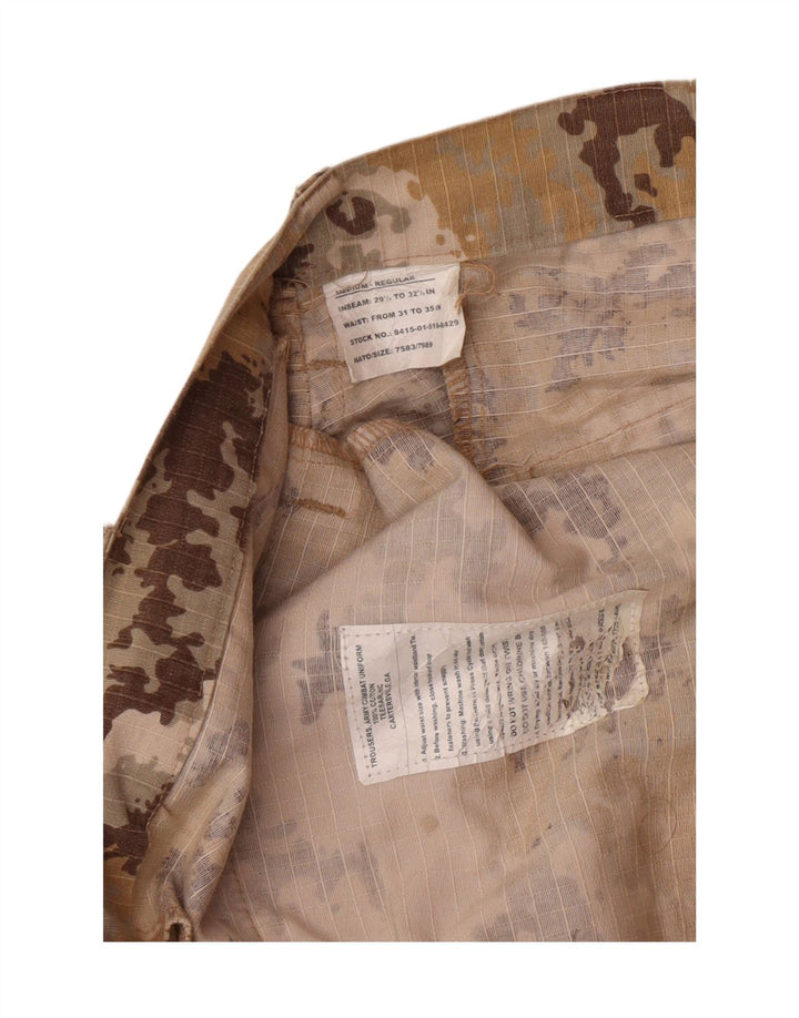 Pantaloni scurți cargo obișnuiți pentru bărbați VINTAGE, bumbac camuflaj, mediu W32, bej
