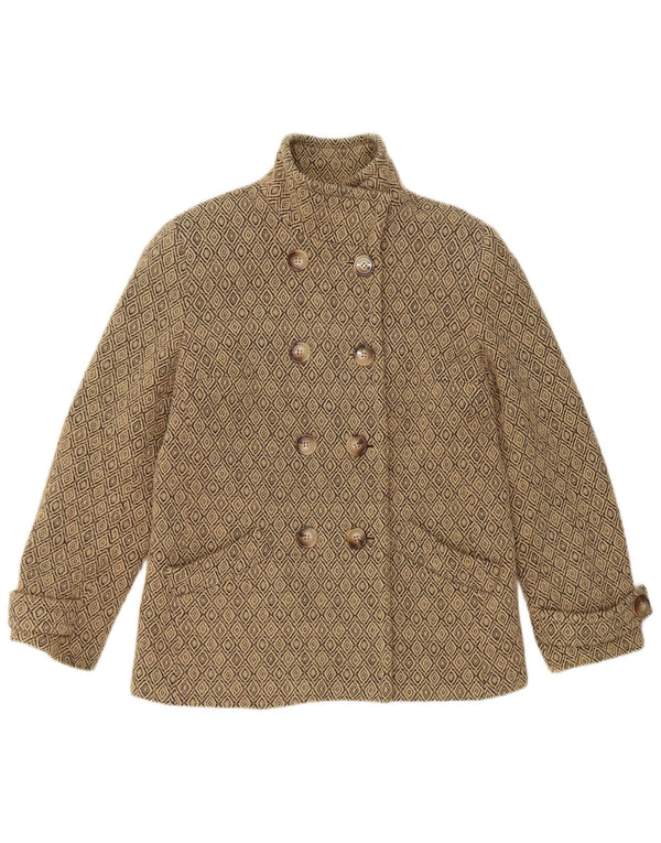 Palton vintage pentru femei UK 12 Medium Beige Argyle/Diamond New Wool