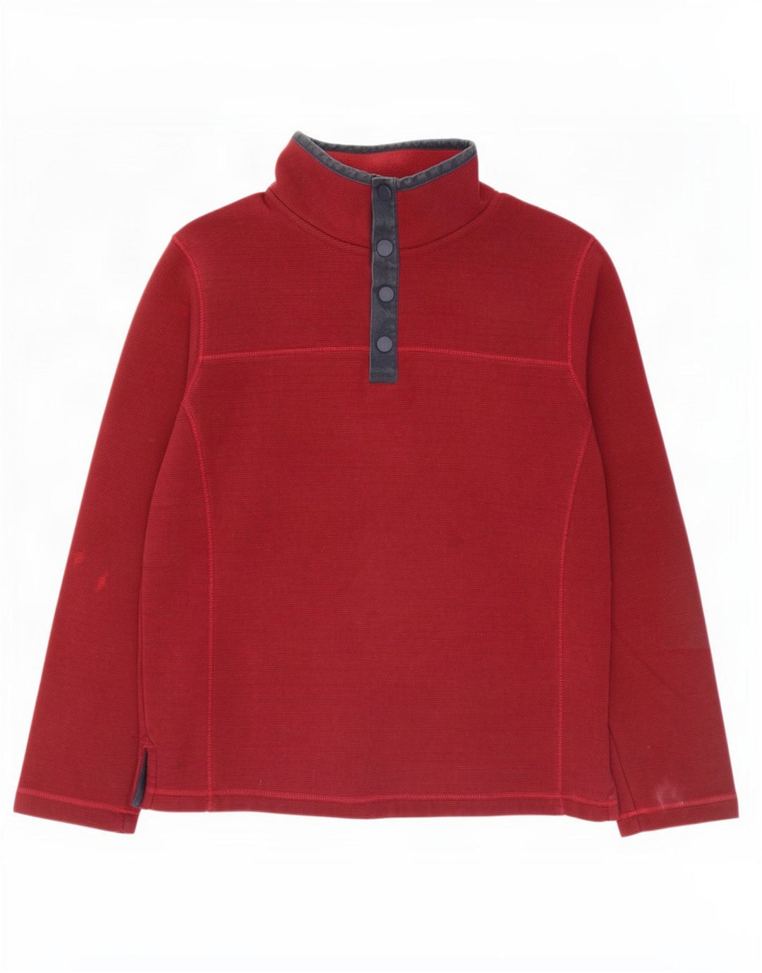 Hanorac pentru bărbați Fat Face cu gât cu nasturi Pulover Medium Burgundy Pinstripe