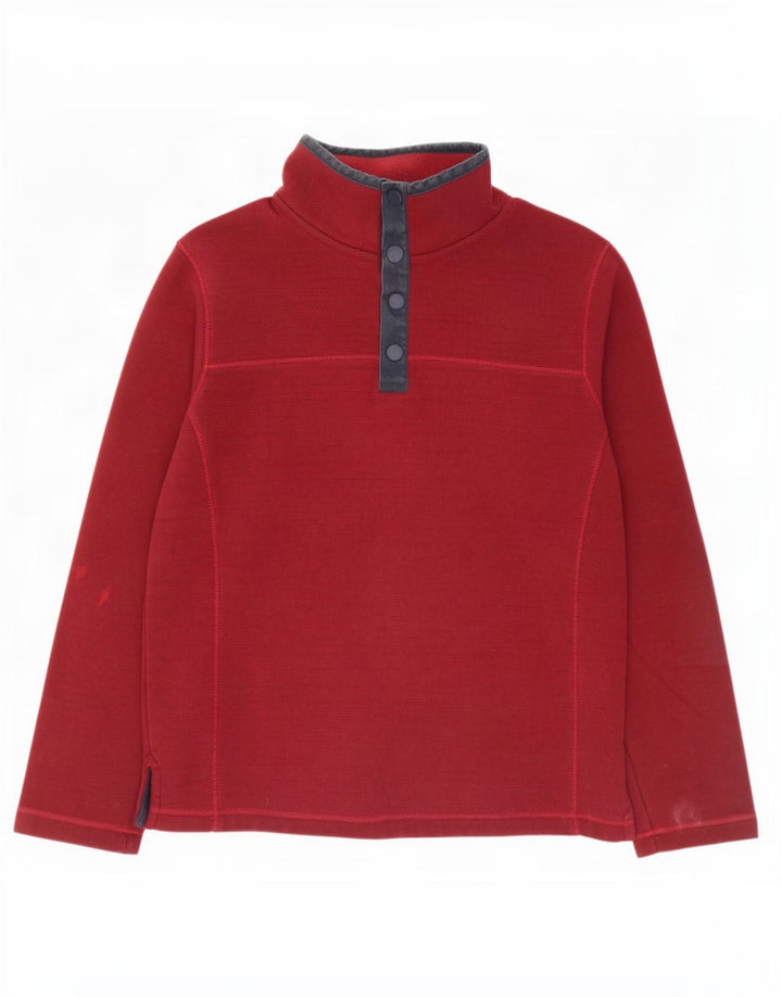Hanorac pentru bărbați Fat Face cu gât cu nasturi Pulover Medium Burgundy Pinstripe