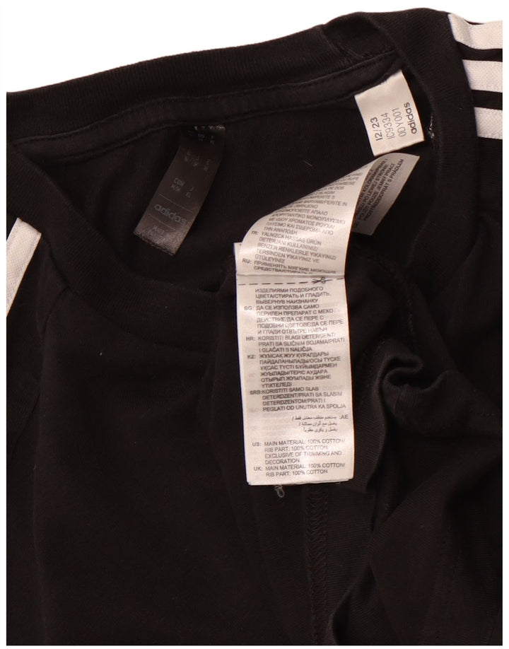 Tricou pentru bărbați ADIDAS Top mediu negru bumbac