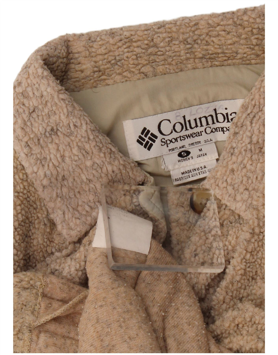 Jachetă fleece oversized Columbia pentru femei UK 10 Small Beige Acrylic