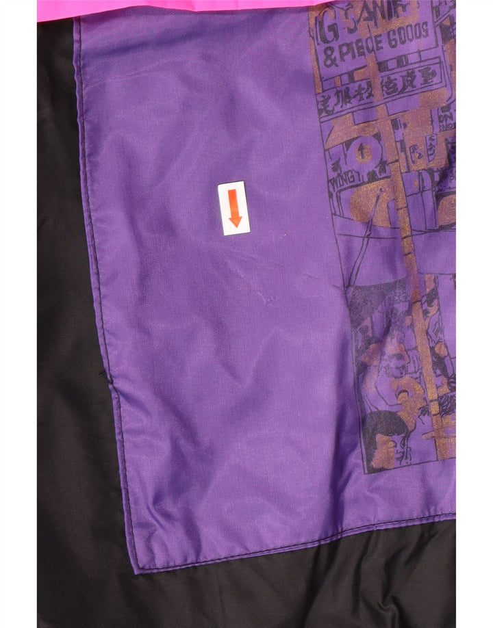 Jachetă Anorak cu glugă pentru bărbați VINTAGE UK 38 Medium Black Colorblock Poliamidă