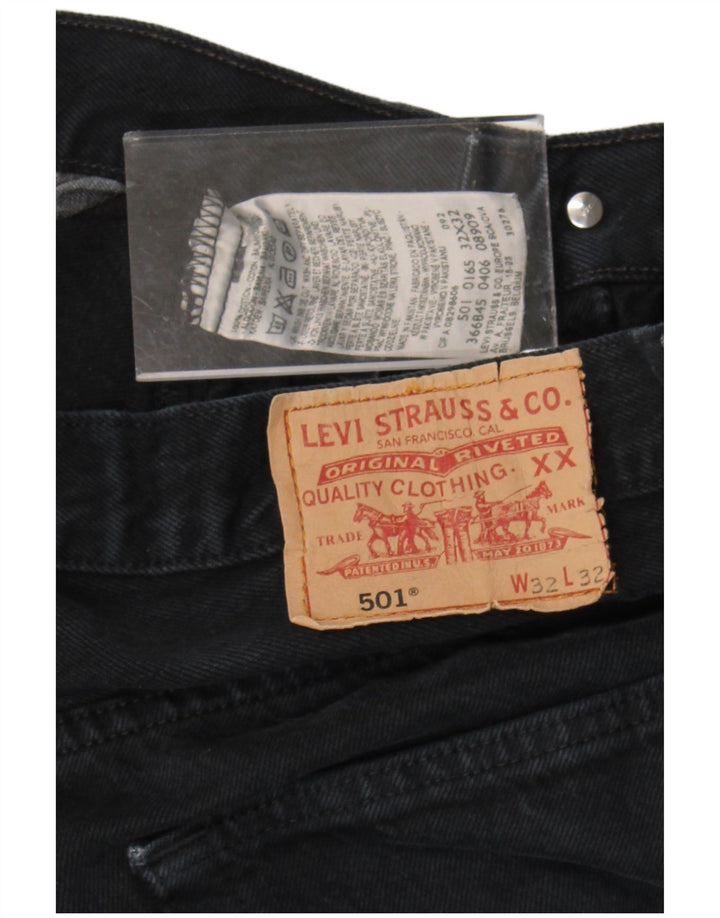 Blugi drepti pentru bărbați LEVI'S 501 W32 L32 bumbac bleumarin