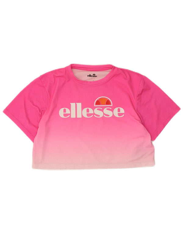 Tricou crop pentru femei Ellesse Top UK 14 Roz mediu Colorblock