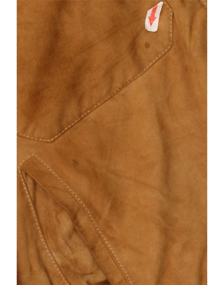 Jachetă vintage bărbătească din piele intoarsa EU 54 XL din piele bej