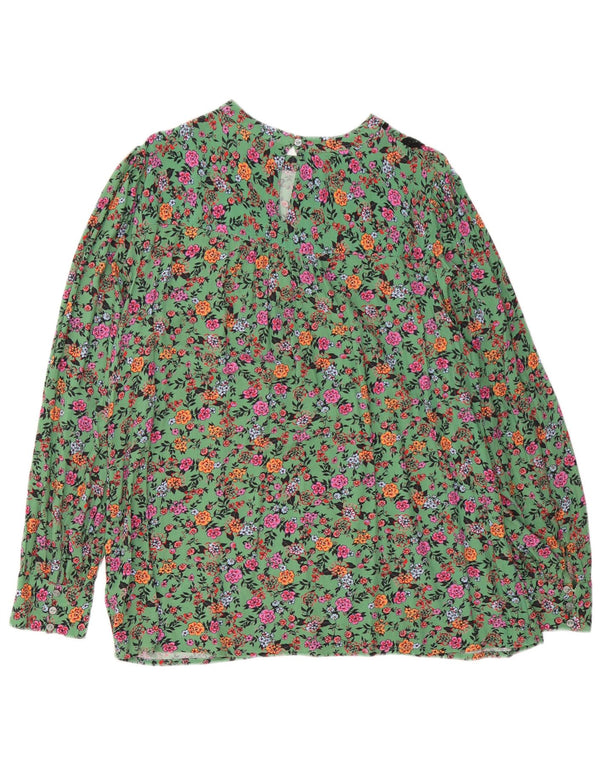 Bluză cu mânecă lungă pentru femei Monsoon Top UK 16 Mare, verde, florală, viscoză